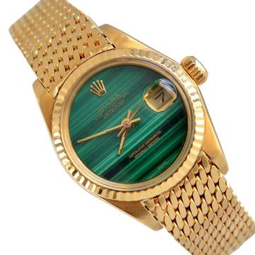  Rolex Lady-Datejust 6917 Ladies 26MM Malachite green dial yellow gold 18KT 