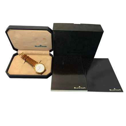  Blancpain Villeret Classic 34MM white dial yellow gold 18KT Full Set Like NEW 