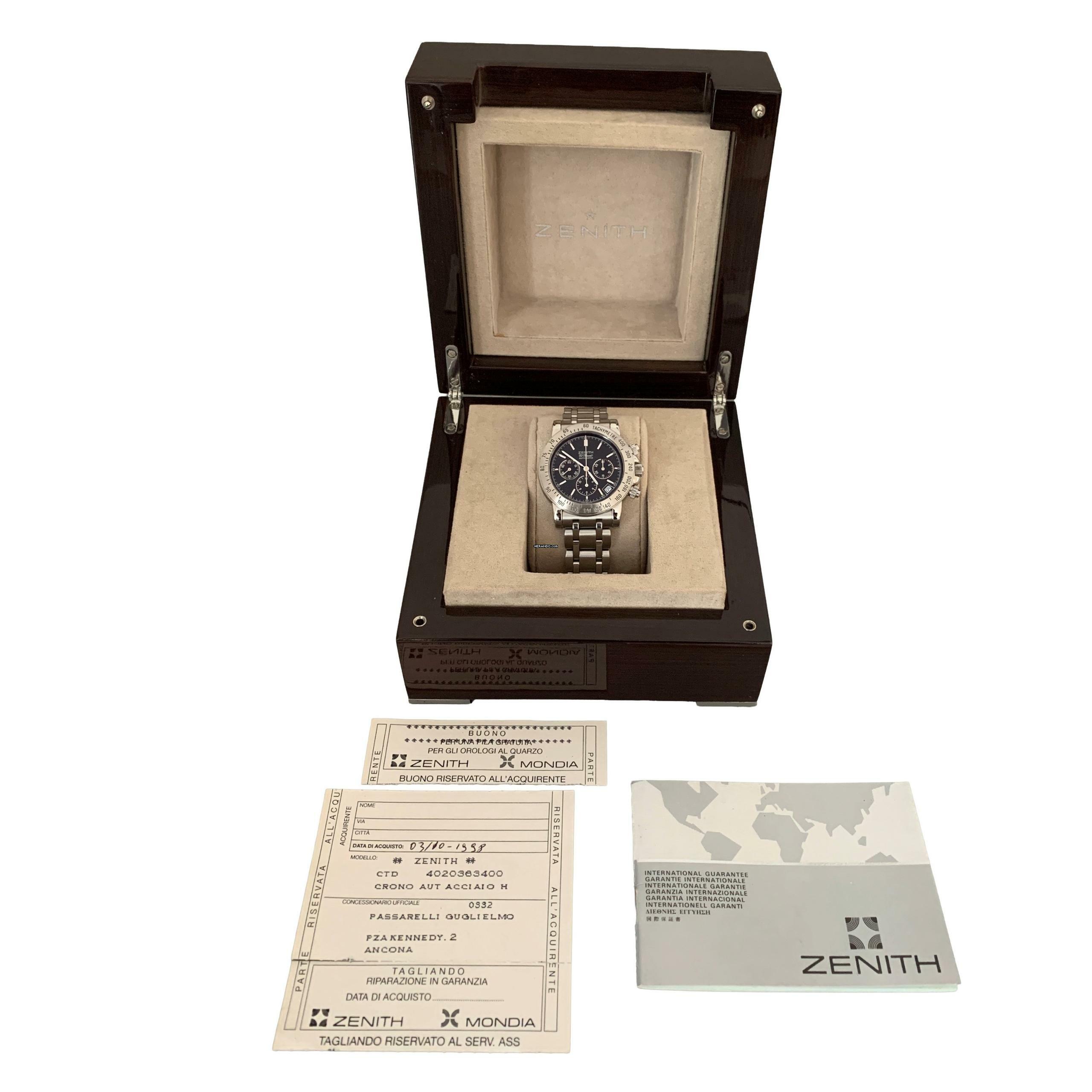 Thumbnail von Zenith El Primero Chronograph Rainbow chronograph black dial Full Set