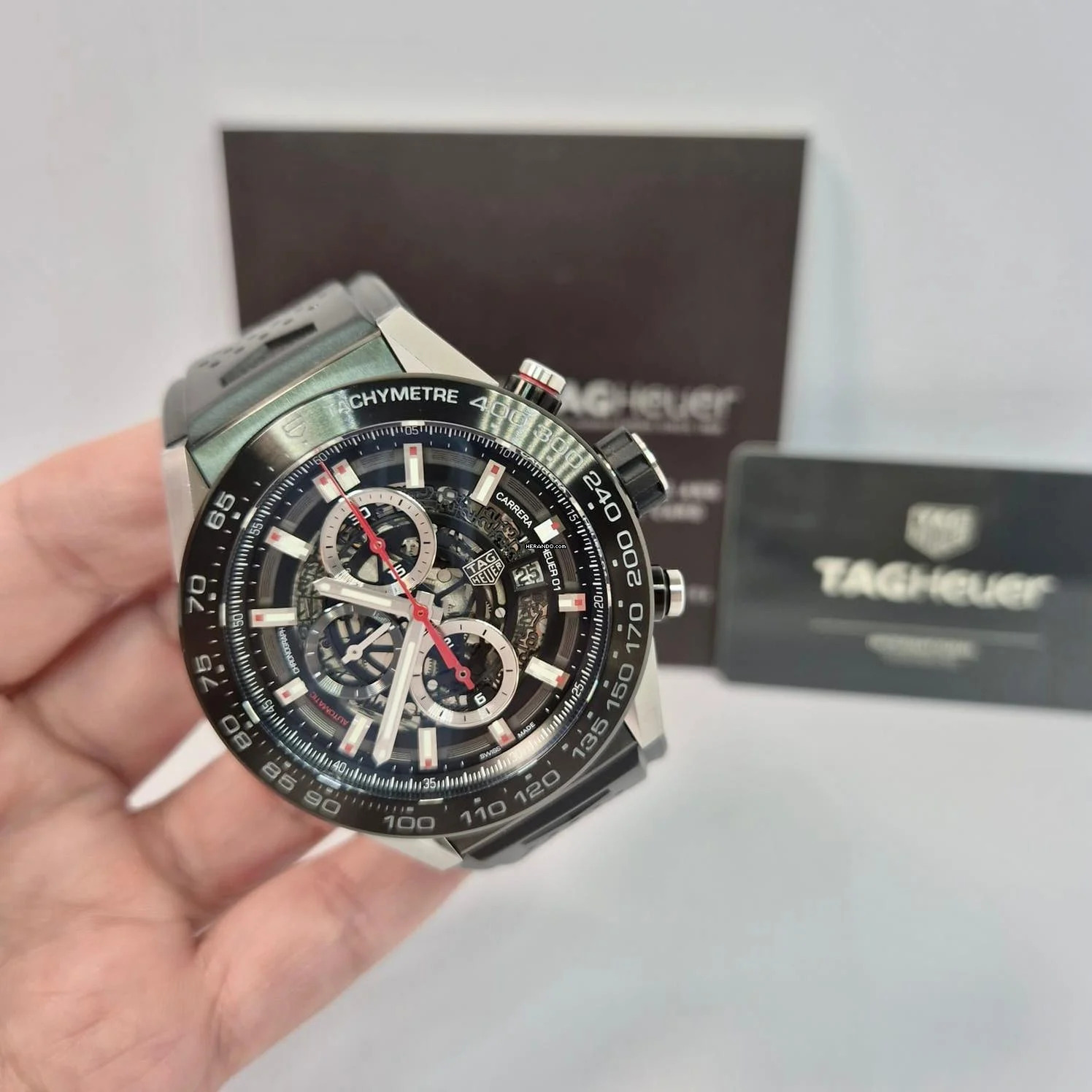 TAG Heuer Carrera Calibre HEUER 01 Skeleton Cerâmica 45mm Automático Completo