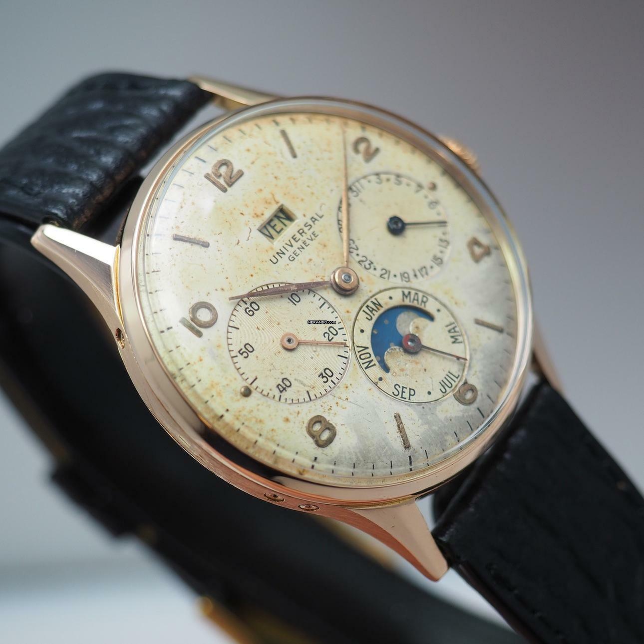 Thumbnail von Universal Genève Triple Calendar moonphase RoseGold 18k/750 Ref.: 11312