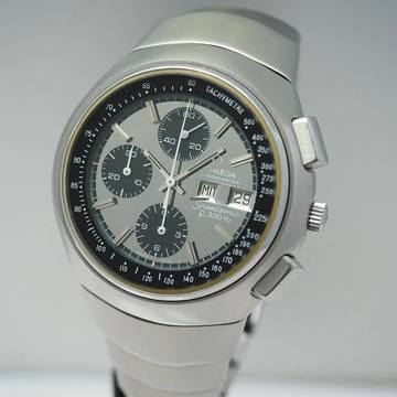  Omega Speedsonic Chronograph Lobster Stahl/Stahl Box+Papiere RARE 