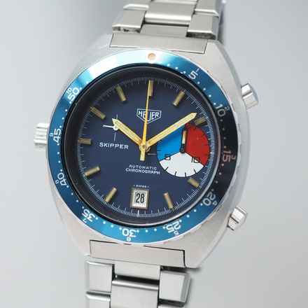  Heuer Skipper Chronograph 15640 Stahl/Heuer Stahlband top 