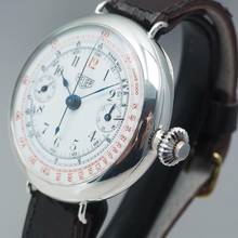 Thumbnail von Heuer Vintage Pocket-wristwatch Chronograph enamel round 192 Vintage Pocket-wristwatch Chronograph round 1920 silver-cased