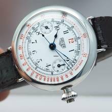 Thumbnail von Heuer Vintage Pocket-wristwatch Chronograph enamel round 192 Vintage Pocket-wristwatch Chronograph round 1920 silver-cased