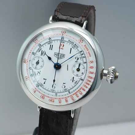  Heuer Vintage Pocket-wristwatch Chronograph enamel round 192 Vintage Pocket-wristwatch Chronograph round 1920 silver-cased 