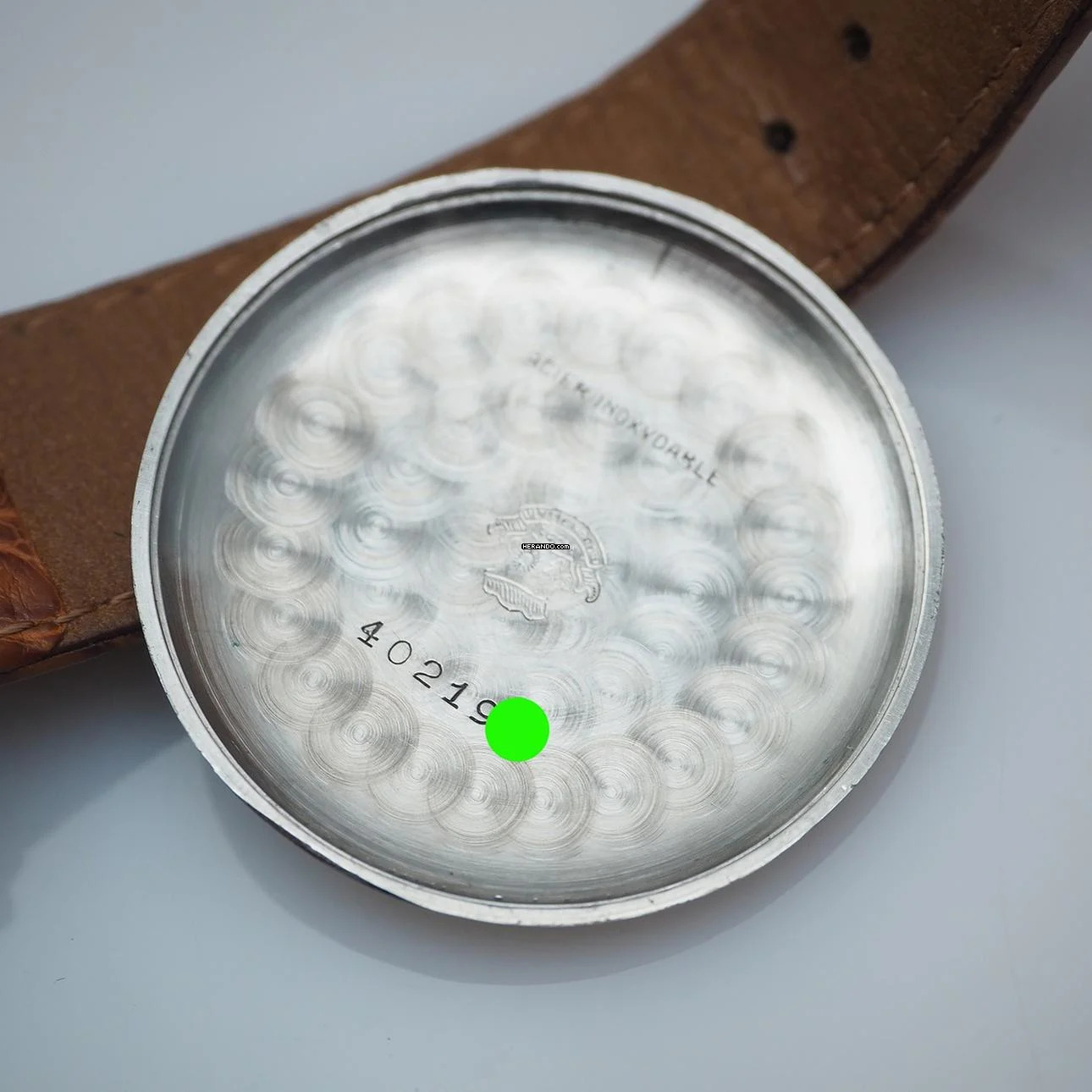 Thumbnail von Ulysse Nardin Chronograph Vintage Schnecken-Tachymeter-Skala um 1940 Stahl/Leder Box + papers