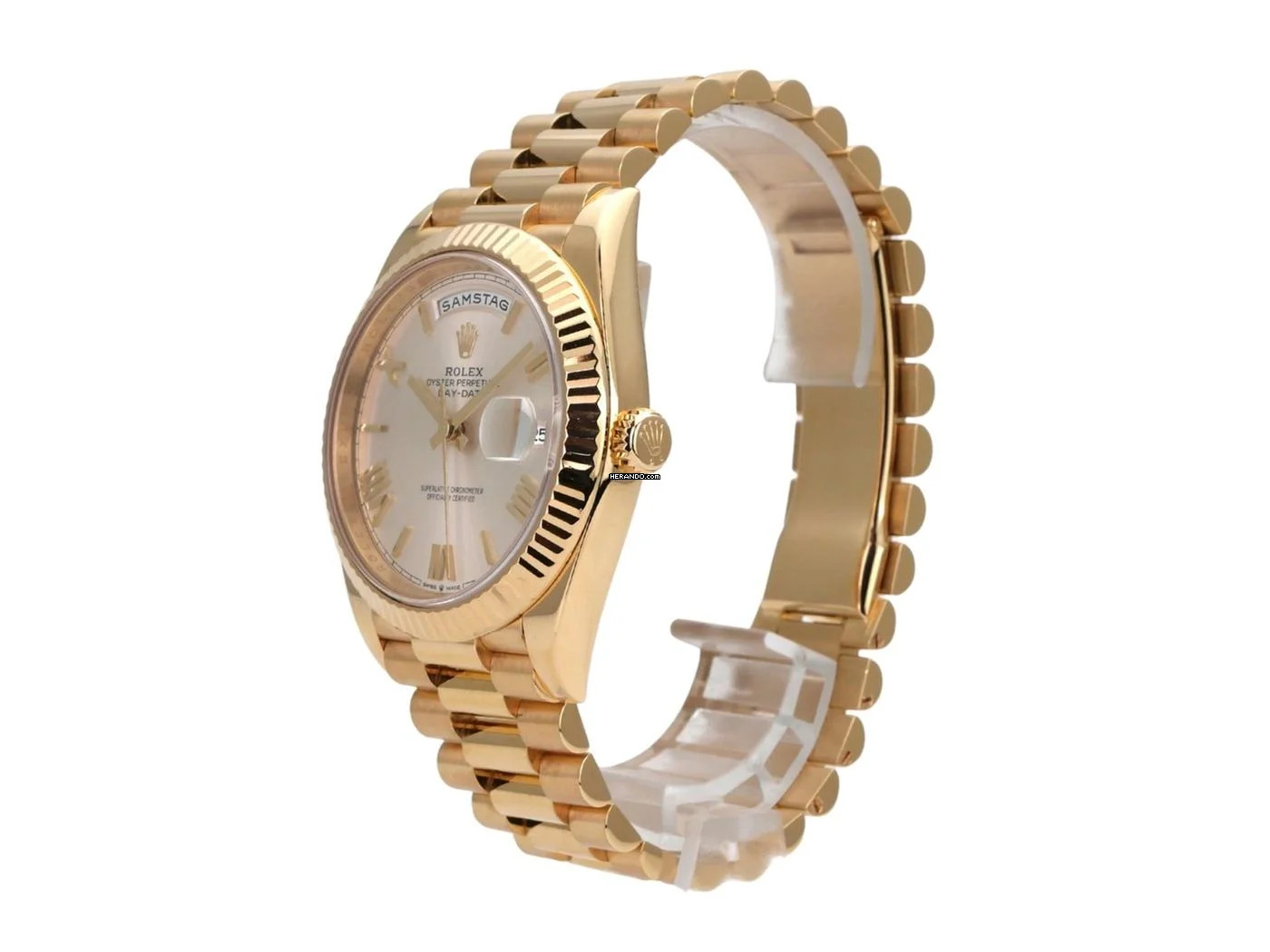 Rolex Day-Date 40 Gelbgold Ref. 228238 Silber Römisch