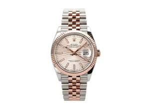 Thumbnail von Rolex Datejust 36 Oystersteel / Everose-Gold Ref. 126231 Silber Riffelmuster Jubile-Band