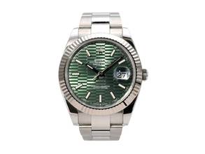 Thumbnail von Rolex Datejust 41 Edelstahl Weißgold 126334 Mint Green Riffelmuster