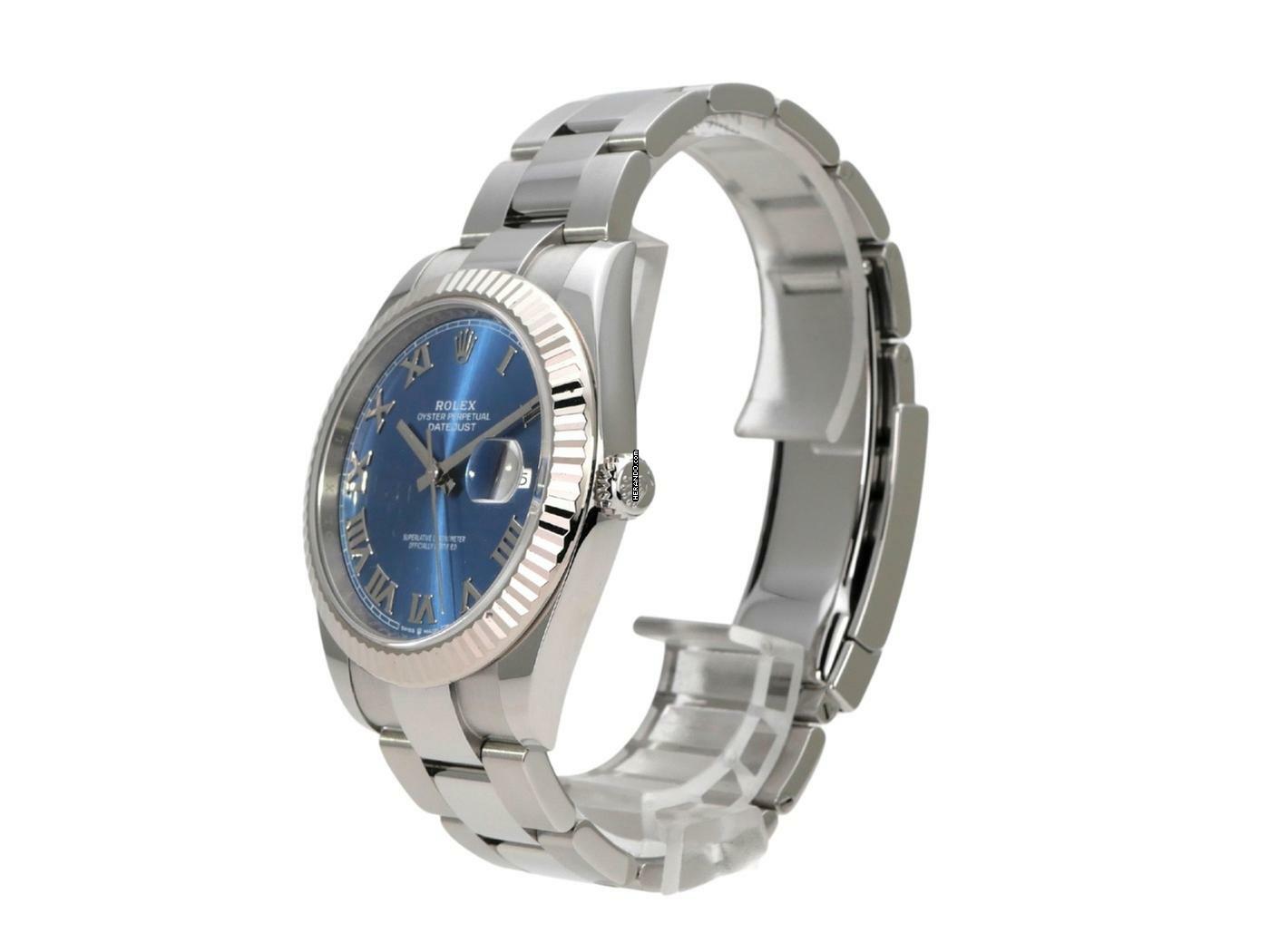  Rolex Datejust 41 Ref. 126334 Edelstahl / Weißgold Blau Römisch Oyster-Band 