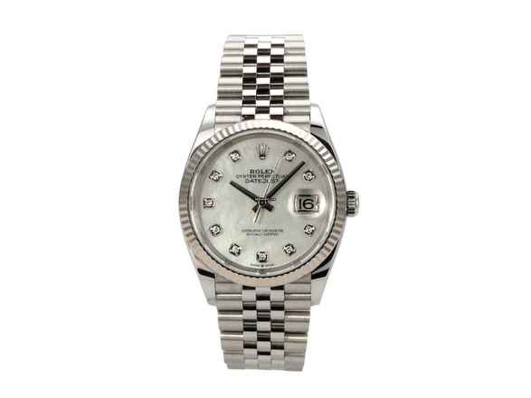  Rolex Datejust 36 Oystersteel / Weißgold 126234 Perlmutt DIA Jubile 