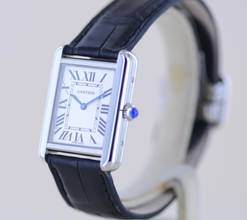 Thumbnail von Cartier Tank Solo Stahl Quarz Klassiker Sportlich Lederband 2716 white roman B+P