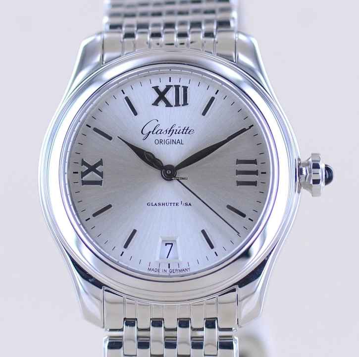  Glashütte Original Lady Serenade Edelstahl silver Dial Automatic Stahlband rar B+P 