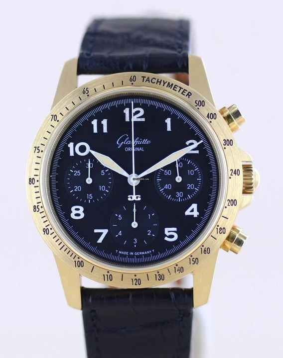  Glashütte Original Senator Navigator Chronograph 18K Gold 10-60 Automatik Klassiker Black Dial 