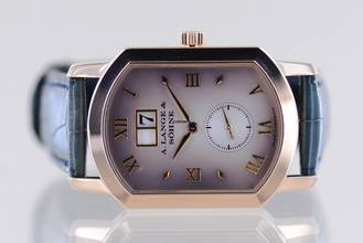 Thumbnail von A. Lange & Söhne Arkade Gold 18K Panoramadatum Traumuhr smoked Dial Dresswatch B+P