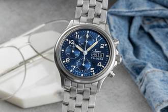 Thumbnail von Sinn 358 SA Flieger Chronograph Blue Dial Stahl Automatik Ref. 358.064 B&P 2023