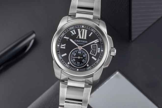  Cartier Calibre de Cartier Edelstahl Automatik Herrenuhr Ref. W7100016 