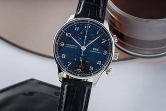 Thumbnail von IWC Portugieser Chronograph Automatik Stahl Ref. IW371609 B&P 2020