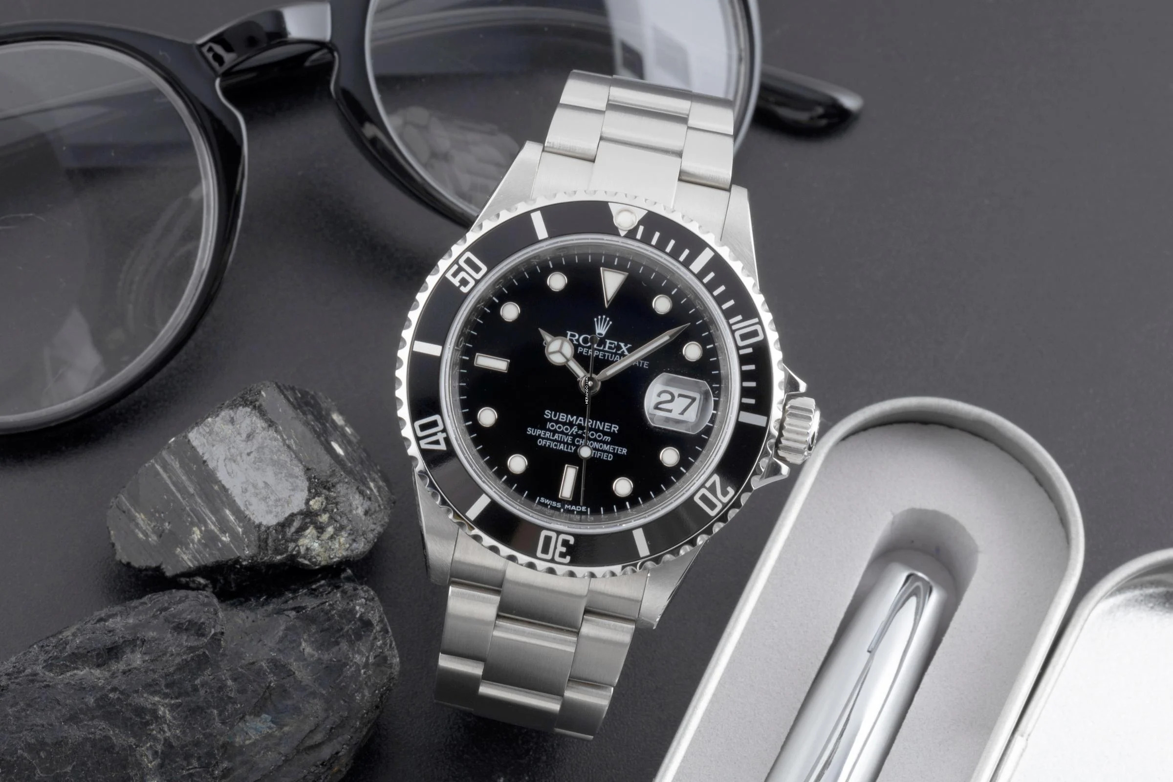  Rolex Submariner Date 1000ft Oyster Edelstahl Automatik Ref. 16610T B&P 2007 