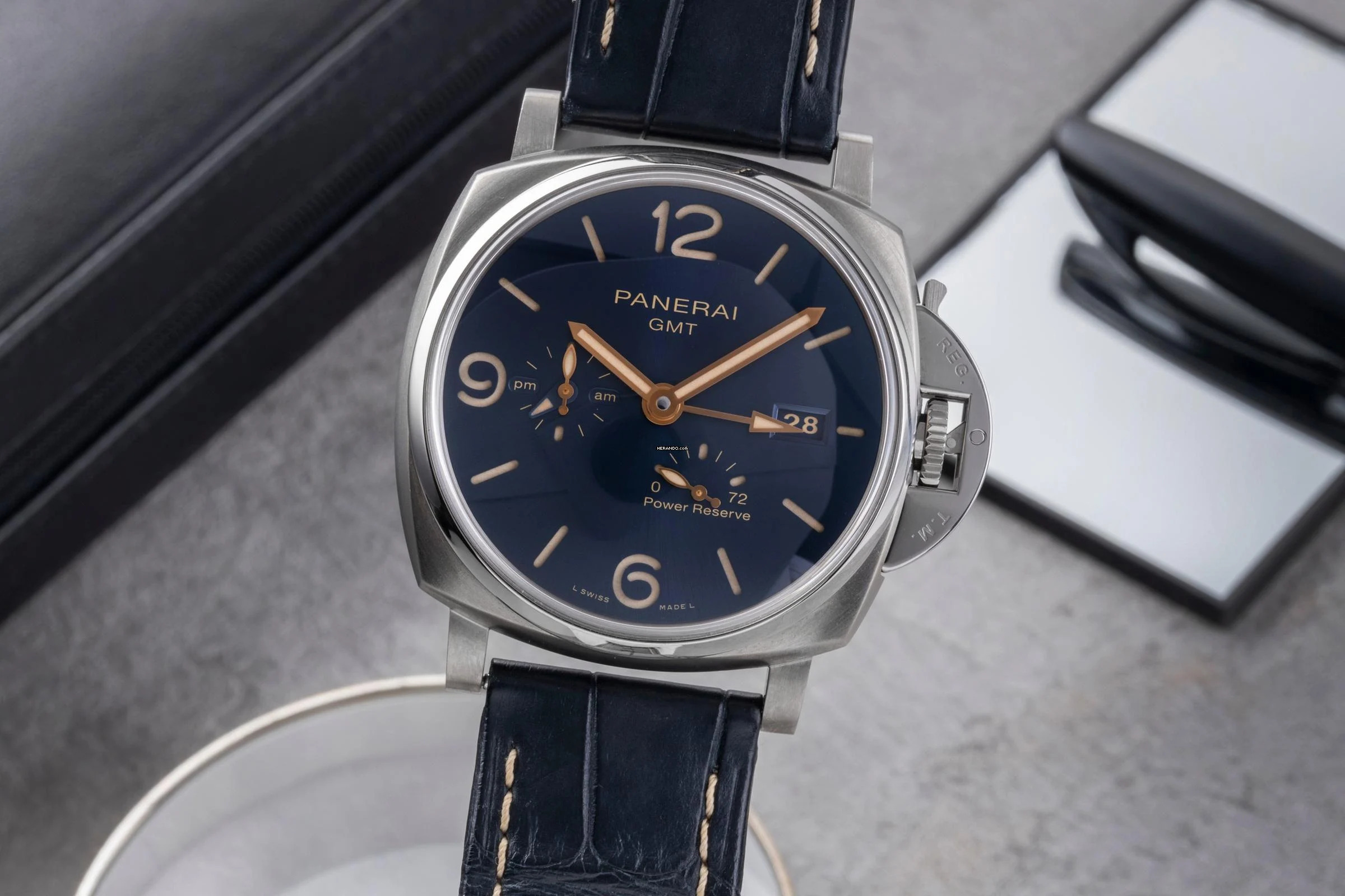  Panerai Luminor Due GMT Power Reserve Titan Automatik Ref. PAM00964 B&P 2022 