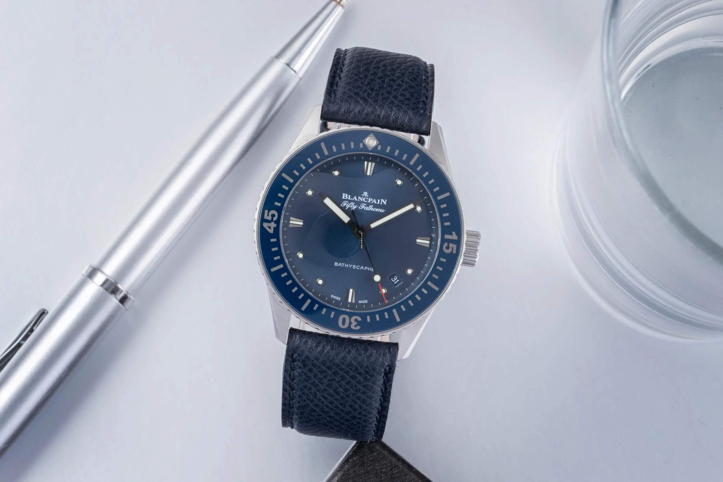 Thumbnail von Blancpain Fifty Fathoms Bathyscaphe Stahl Automatik Ref. 5100-1140-O52A Papiere