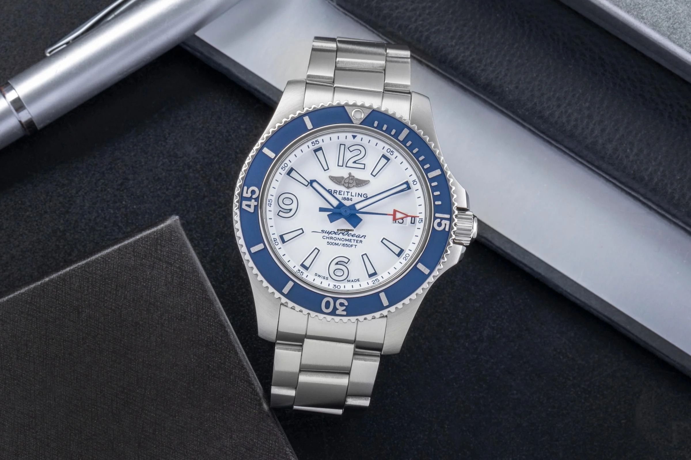  Breitling Superocean Stahl Automatik Herrenuhr Ref. A17366D81A1A1 B&P 2019 