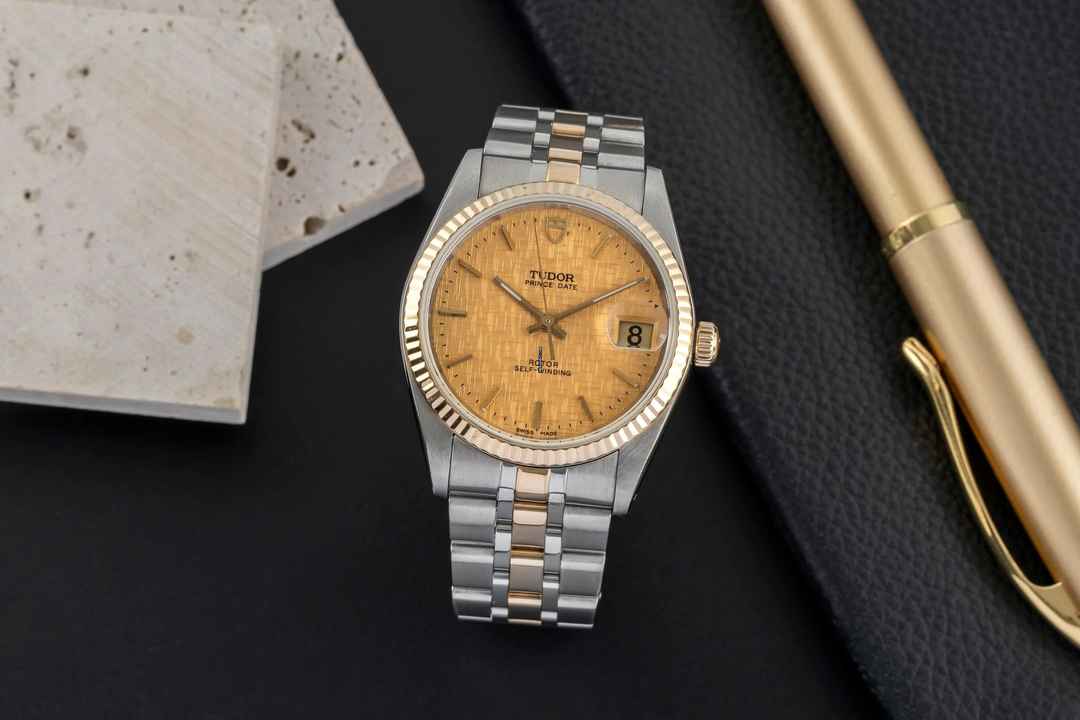  Tudor Prince Date Stahl / Gold Linen Dial Automatik Ref. 74033 Klassiker 