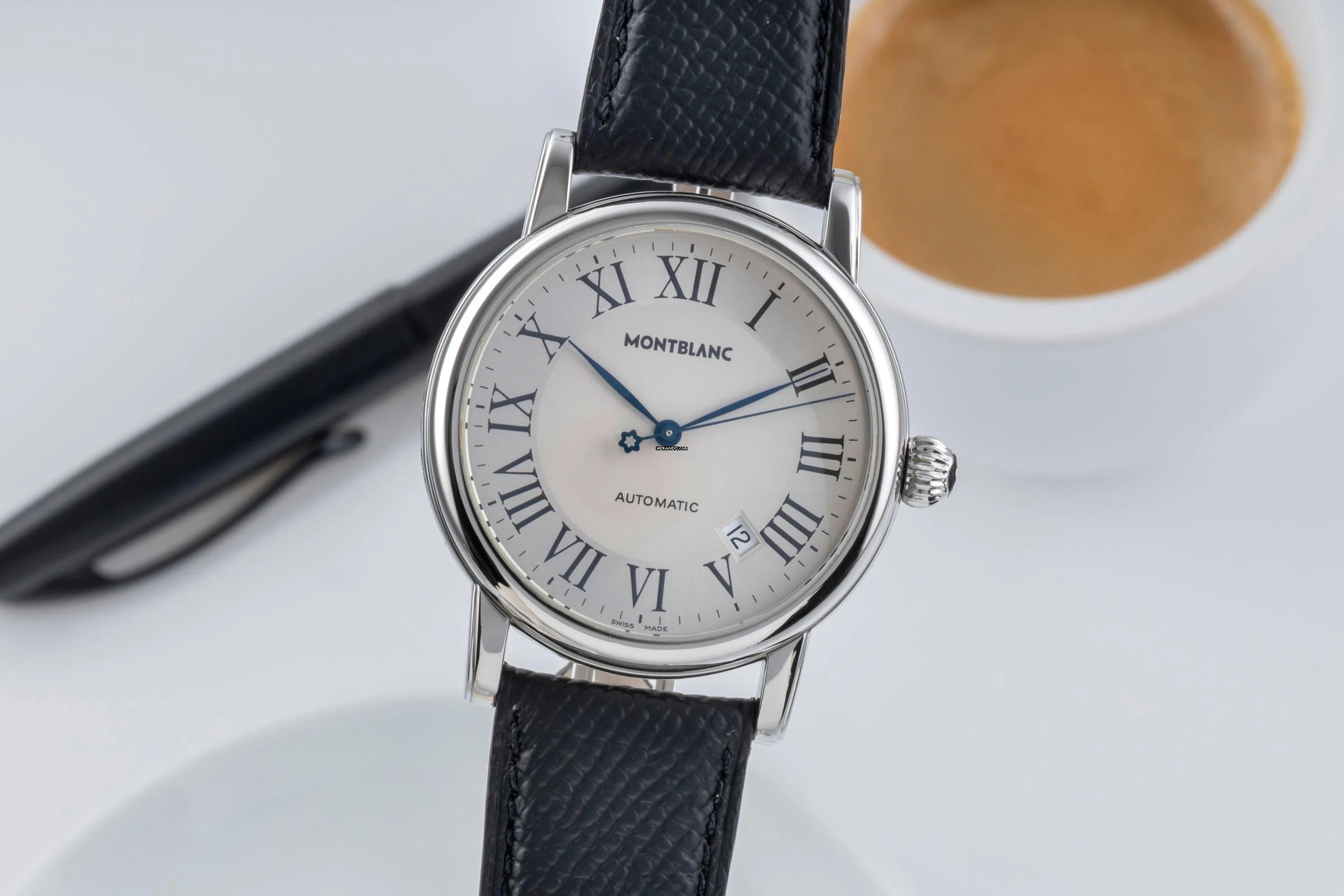  Montblanc Meisterstück Stahl Automatik Herrenuhr Ref. 7068 