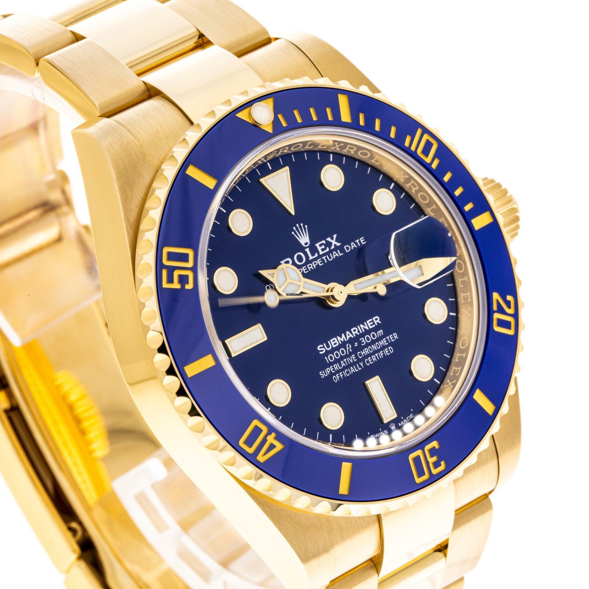 Thumbnail von Rolex Submariner Date 41 Yellow Gold Blue – 126618LB – jak NOWY – 2022 Pełny zestaw Lc100