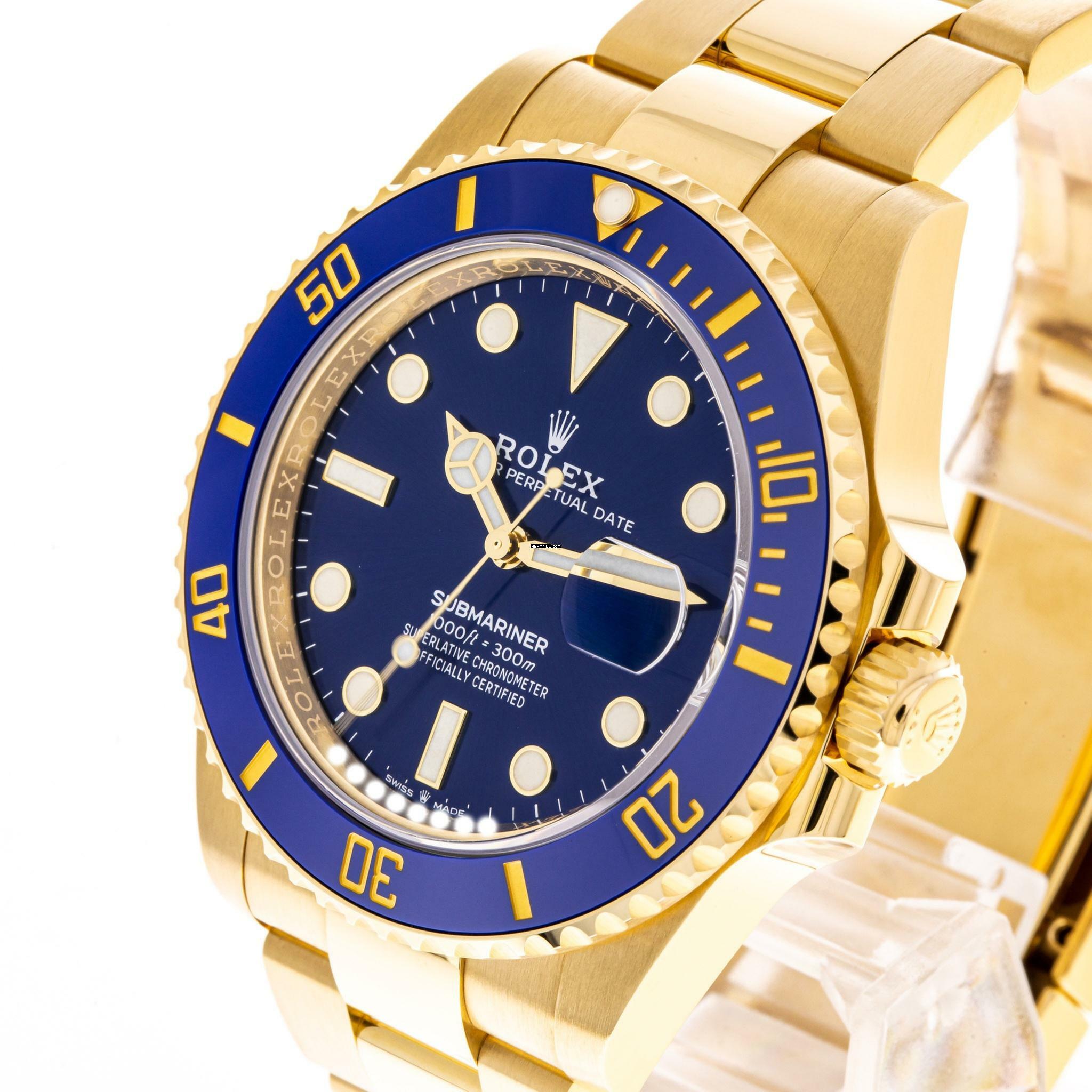 Thumbnail von Rolex Submariner Date 41 Yellow Gold Blue – 126618LB – jak NOWY – 2022 Pełny zestaw Lc100