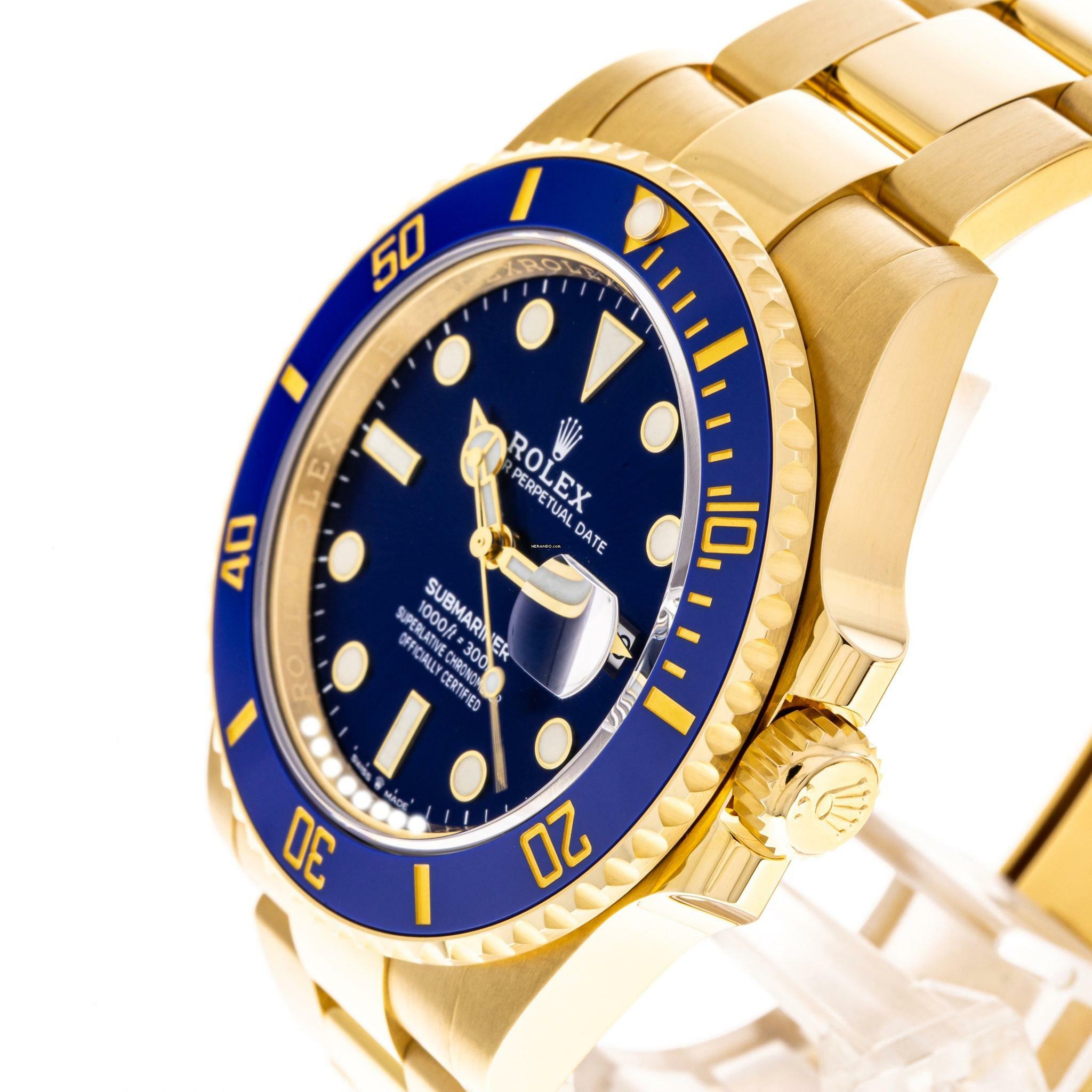 Thumbnail von Rolex Submariner Date 41 Yellow Gold Blue – 126618LB – jak NOWY – 2022 Pełny zestaw Lc100