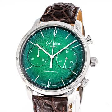  Glashütte Original Sixties Chrono Green Annual Edition – 1-39-34-05-22-04 – like NEW – 07/2021 Full Set 