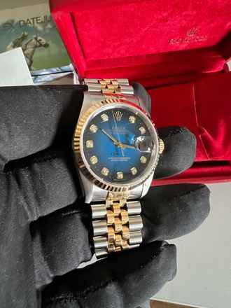  Rolex Datejust 36 Blue Diamond Bi-Color Garantiebeleg und Betriebsanleitung 