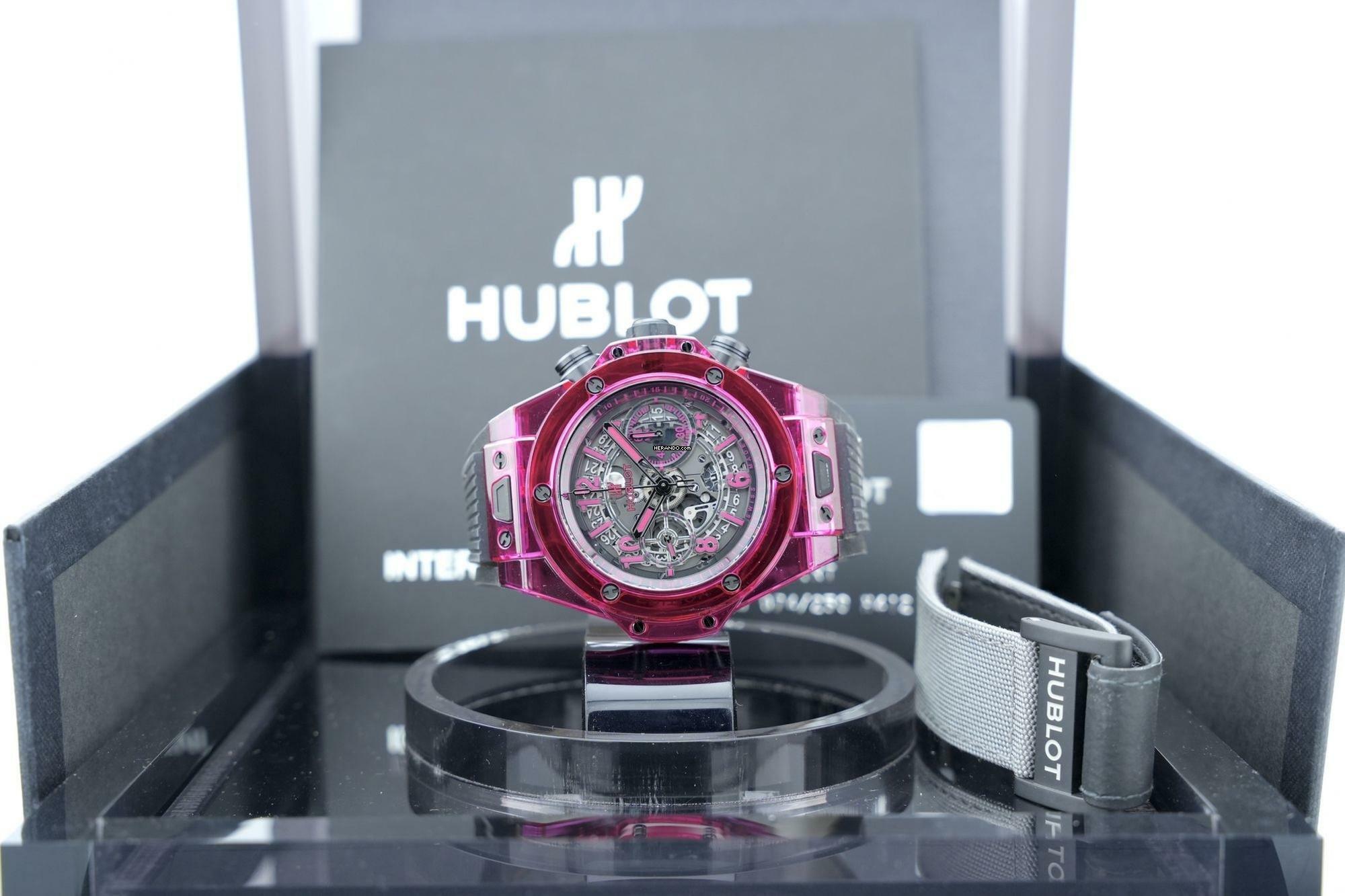 Thumbnail von Hublot Big Bang Unico 45mm Red Sapphire - With Box And Papers - With Additional Hublot Velcro Strap - 24 Months Warranty 411.JR.4901.RT