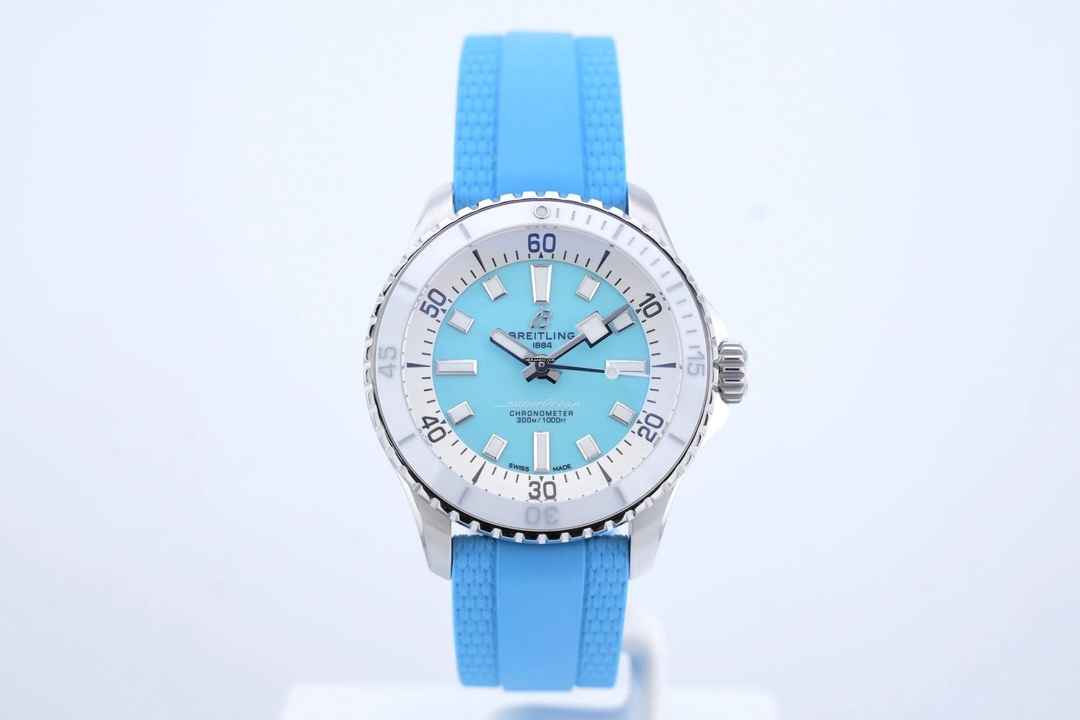  Breitling Superocean 36 Turquoise Dial - Ceramic Bezel - Box+Papers A17377 2023 