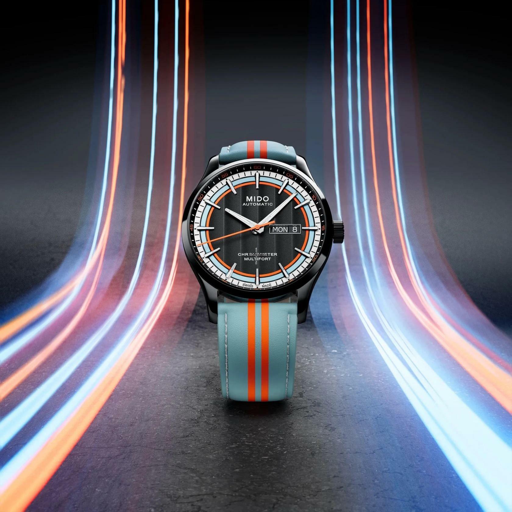Thumbnail von Mido Multifort Chronometer 1 Racer GULF SPECIAL EDITION (1 ZUSÄTZLICHES BAND)