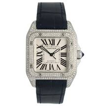 Thumbnail von Cartier Santos 100 Ref. 2878 Midsize Full set with diamonds