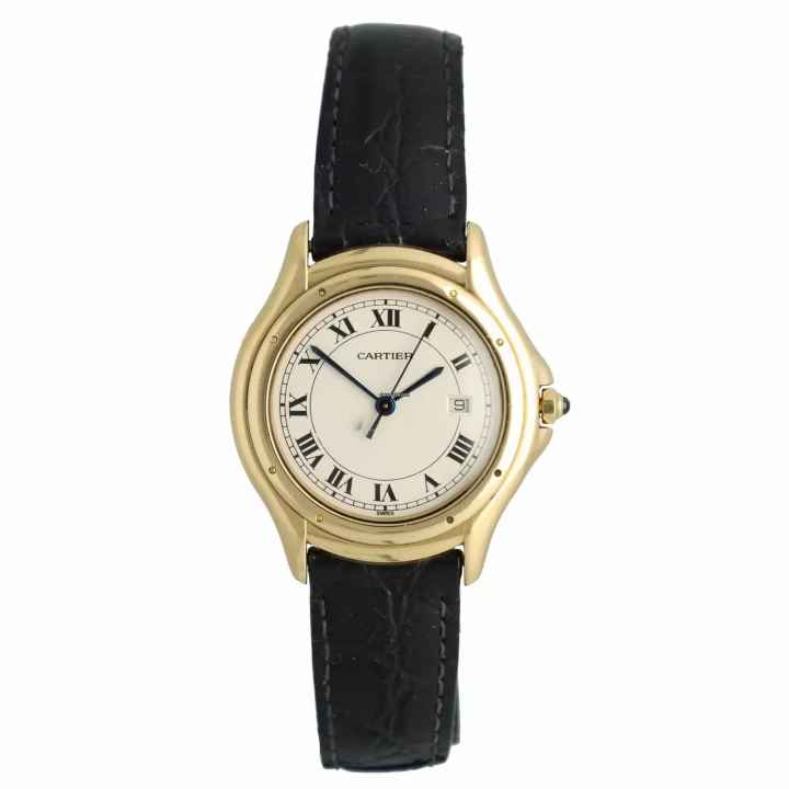  Cartier Cougar 18K. Yellow Gold 887920 Full Set 