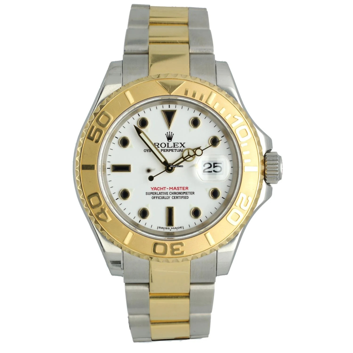  Rolex Yacht-Master 40 2009 Ref.16623 White Index Gold Steel Full Set 