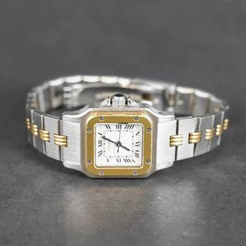  Cartier Santos Lady Stahl/Gold Unpolierter Originalzustand 
