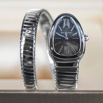  Bulgari Serpenti Tubogas Steel Black Dial 2025 FULLSET 2025 