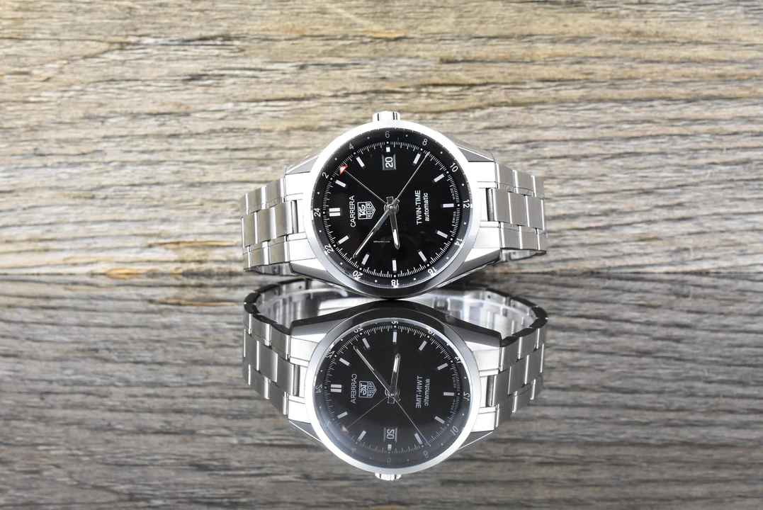  TAG Heuer Carrera Calibre 7 GMT / Twin Time Black Dial 39MM Automatik - 2011 