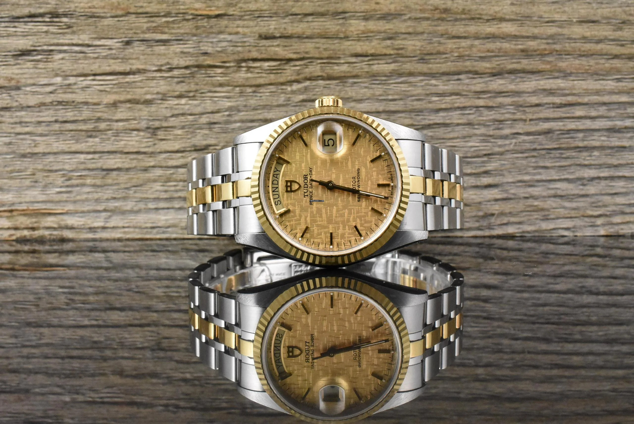  Tudor Prince Date Day 76213 Automatik Stahl / Gold - Linen Dial - Zertifikat 