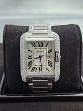 Thumbnail von Cartier Tank Anglaise NEW / NOS 18k White Gold - factory diamond setting B&P