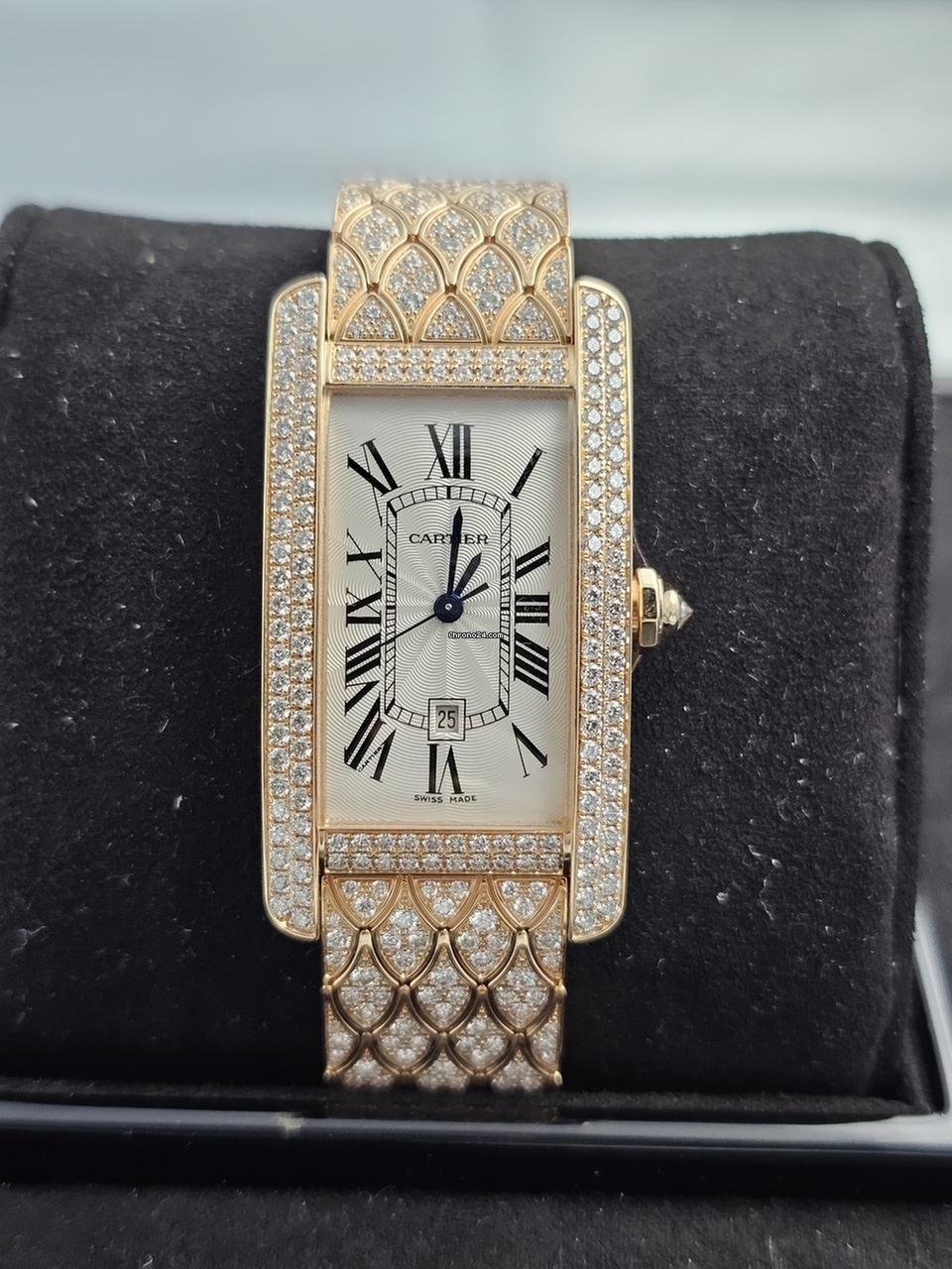  Cartier Tank Américaine HP100621 18k Roségold Factory Iced Out - NOS / New - Referenz HP10062 
