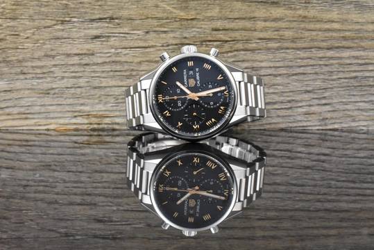  TAG Heuer Carrera Calibre 16 Chronograph 41MM Black Roségold Hands / Japan Limited B&P 