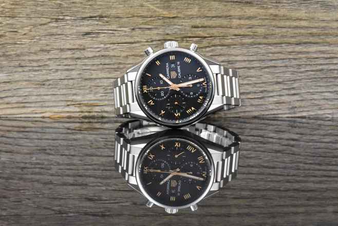  TAG Heuer Carrera Calibre 16 Chronograph 41MM Black Roségold Hands / Japan Limited B&P 
