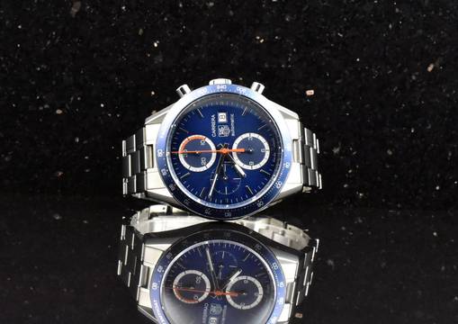 TAG Heuer Carrera Calibre 16 Chronograph CV2015 Blue Zertifikat Automatik 
