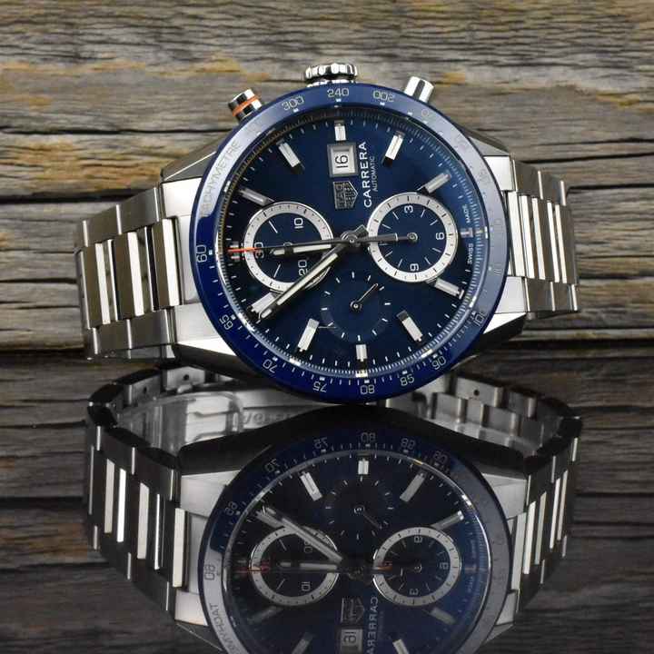  TAG Heuer Carrera Calibre 16 Chronograph Blue Ceramic unpoliert Box & Papiere 2020 